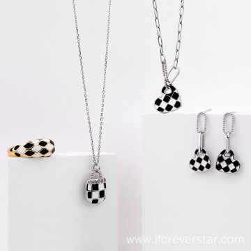 Checkerboard Women Valentines Earrings Love Earrings